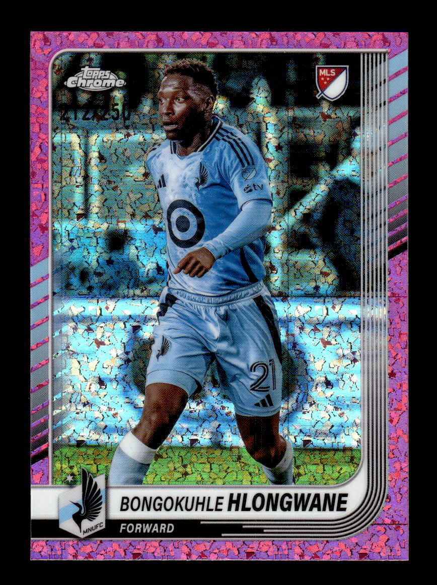 2025 Topps Chrome MLS #58 Bongokuhle Hlongwane Pink Mini-Diamonds Refractor /250