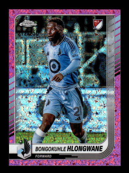 2025 Topps Chrome MLS #58 Bongokuhle Hlongwane Pink Mini-Diamonds Refractor /250