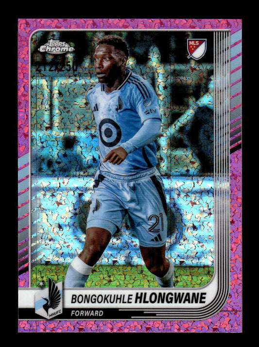 2025 Topps Chrome MLS #58 Bongokuhle Hlongwane Pink Mini-Diamonds Refractor /250